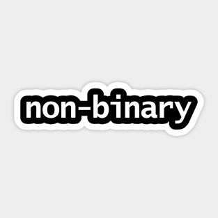 Non-Binary Minimal Typography White Text Sticker